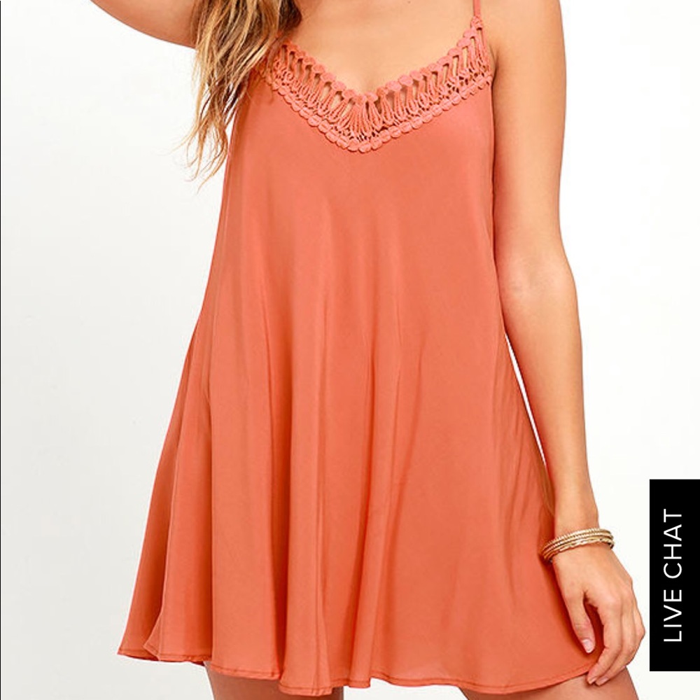 Orange flowwy day dress